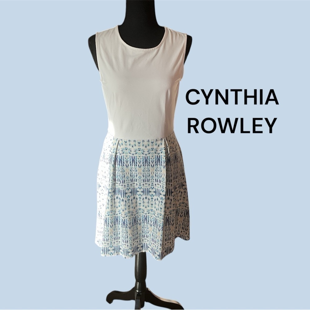 CYNTHIA ROWLEY SLEEVELESS DRESS SIZE SMALL, ZIPPER BACK. VERY GENTLY WORN